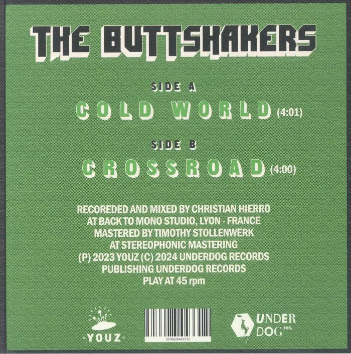Back cover — The BUTTSHAKERS — Cold World