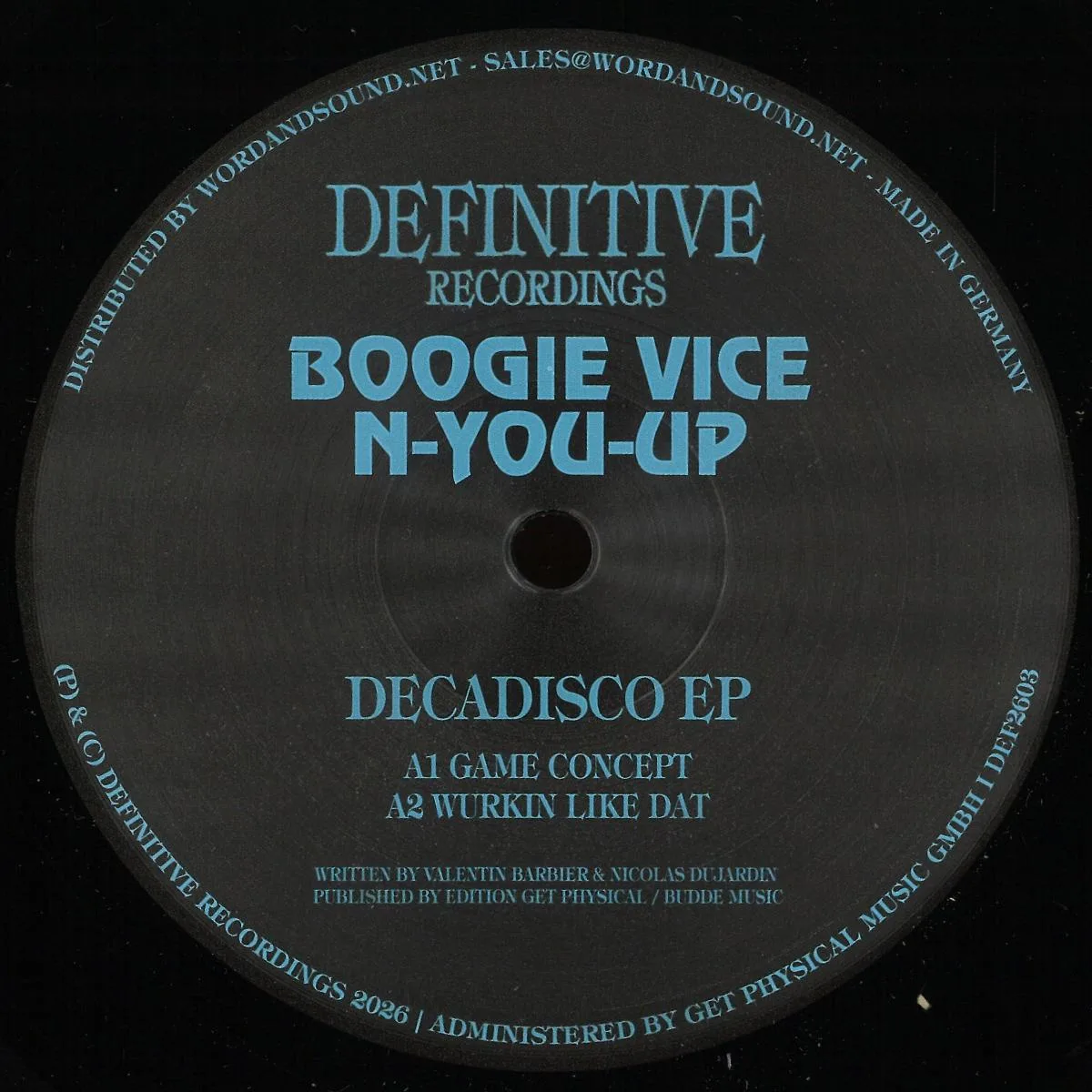 Лицевая сторона обложки — Boogie Vice, N-You-Up — Decadisco EP