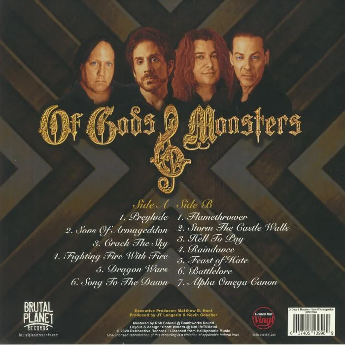 Обратная сторона обложки — OF GODS & MONSTERS — Sons Of Armageddon