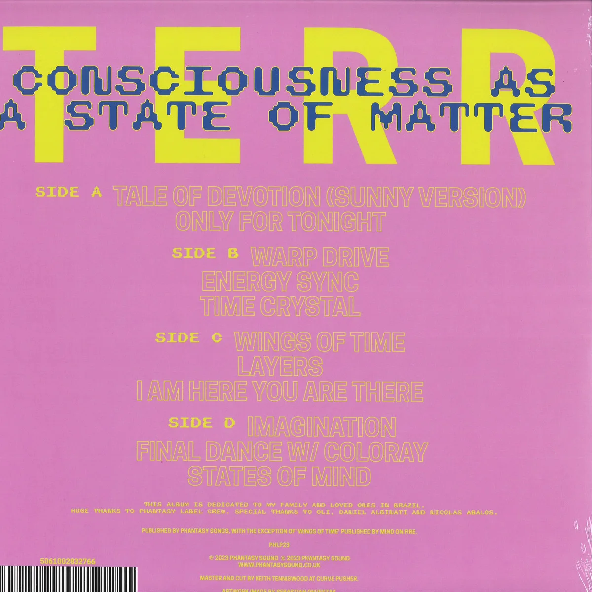 Back cover — Terr — Consciousness As A State Of Matter LP 2x12"