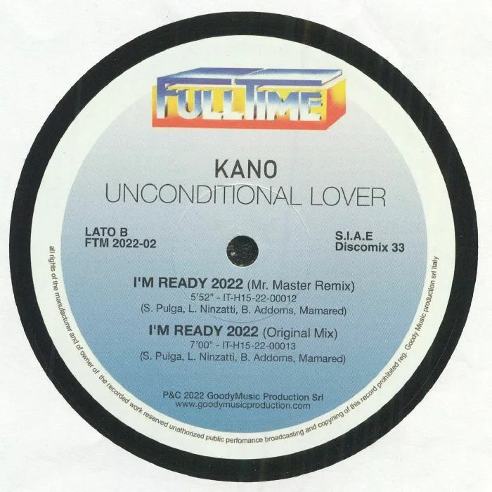 Back cover — KANO — Unconditional Lover