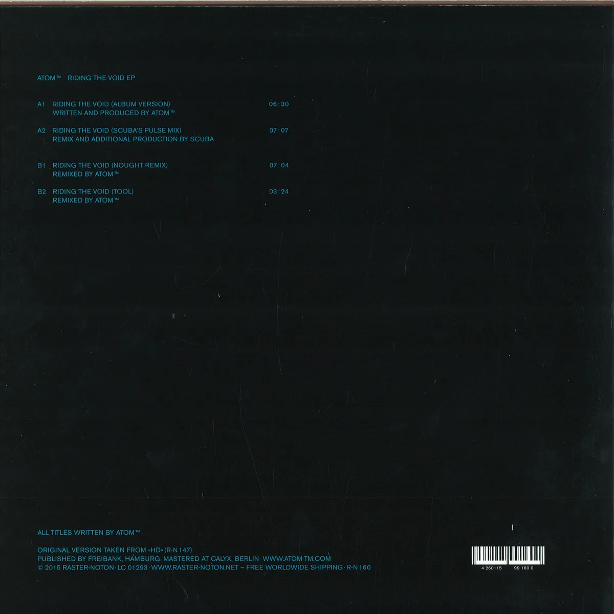 Back cover — Atom Tm — Riding The Void
