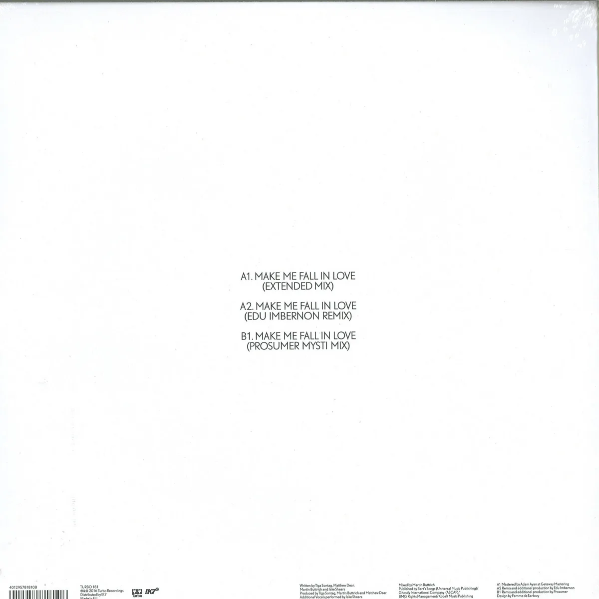 Back cover — Tiga — Make Me Fall In Love