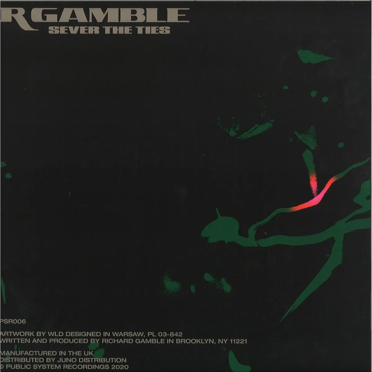 Back cover — R Gamble — Sever The Ties