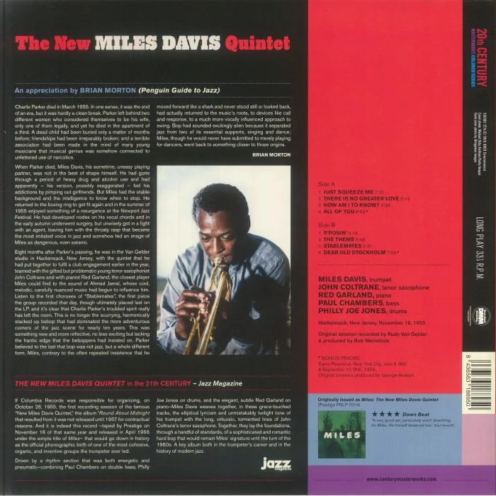 Back cover — Miles DAVIS — The Miles Davis Quintet