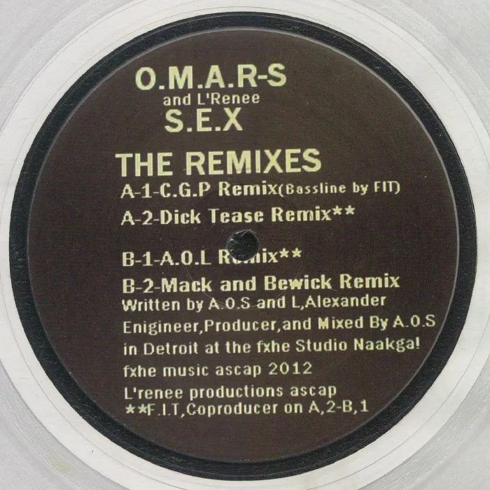 Front cover — OMAR S / L RENEE — SEX (remixes)
