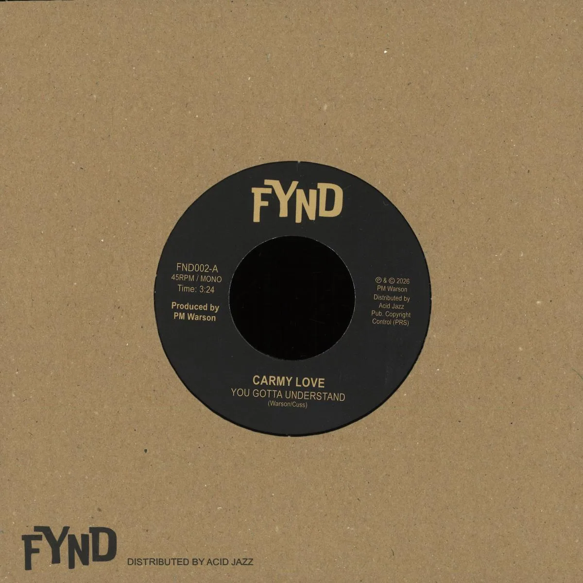 Carmy Love/PM Warson — You Gotta Understand / Thinking Of Leaving (7")