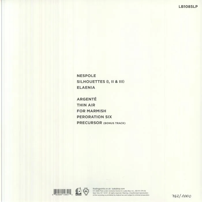 Back cover — FLOATING POINTS — Elaenia / Kuiper (10th Anniversary Edition)