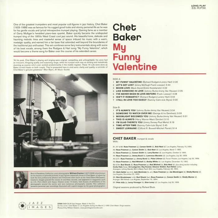 Обратная сторона обложки — Chet BAKER — My Funny Valentine (Deluxe Edition) (reissue)