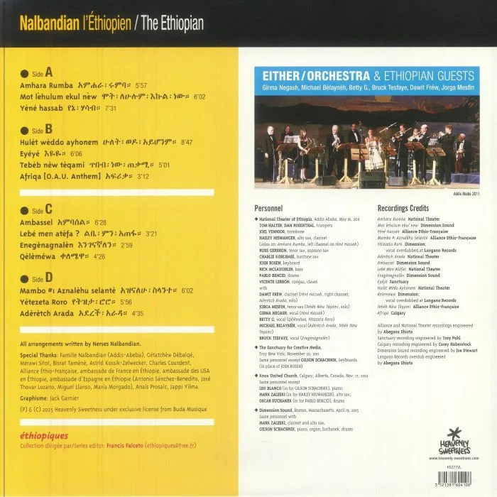 Обратная сторона обложки — NALBANDIAN THE ETHIOPIAN / EITHER ORCHESTRA — Ethiopiques 32: Nalbandian The Ethiopian & Either / Orchestra