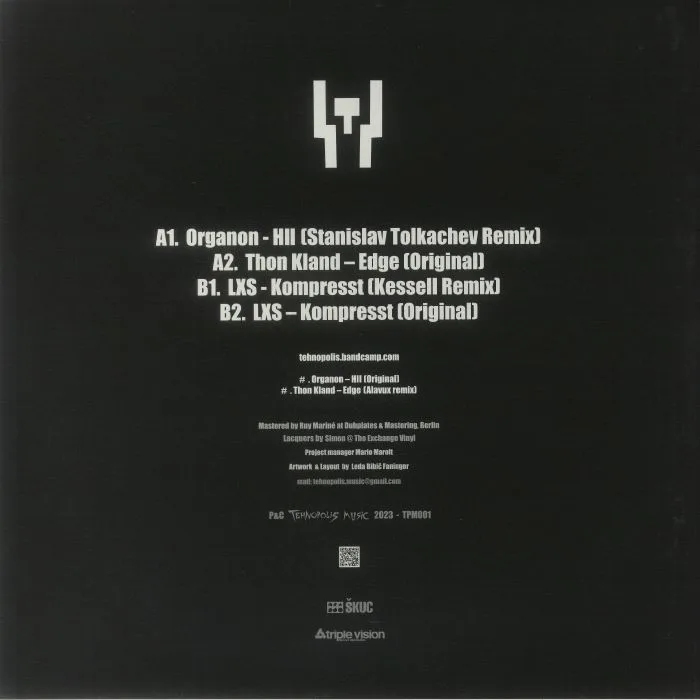 Обратная сторона обложки — ORGANON / THON KLAND / LXS — Trans Tehnopolis Express