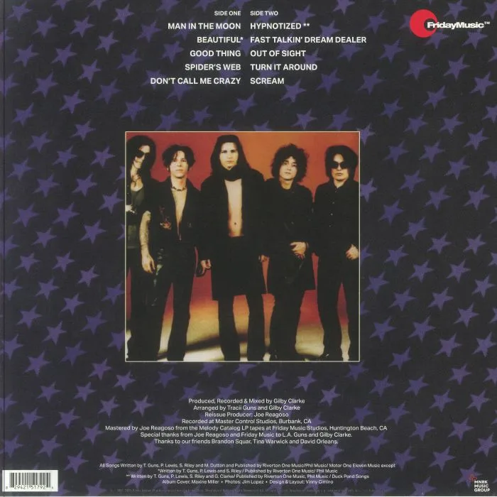Back cover — LA GUNS — Man In The Moon (reissue)