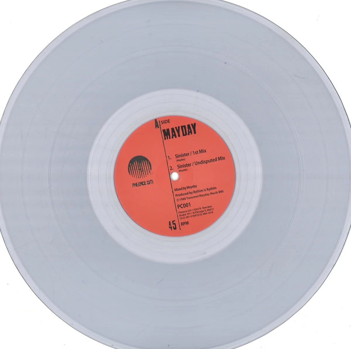 Front cover — Mayday(Derrick May) — Sinister (Clear Vinyl Repress)