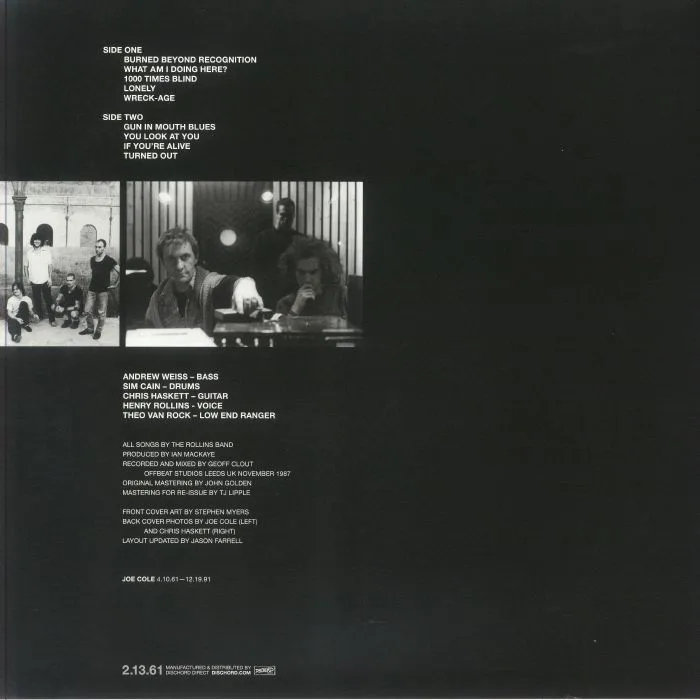 Back cover — ROLLINS BAND — Life Time (remastered)