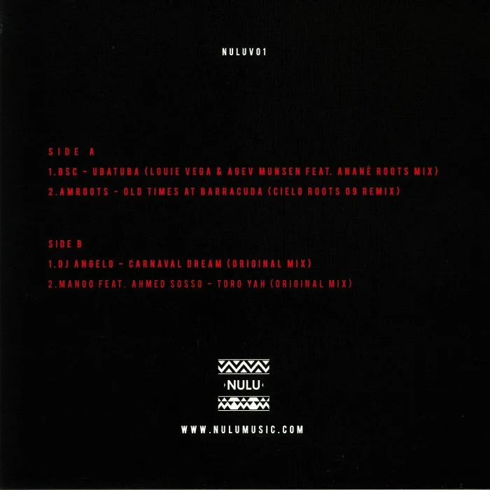 Обратная сторона обложки — BSC / 2 AMROOTS / DJ ANGELO / MANOO — Anane Presents 10 Years Of Nulu Vinyl Sampler