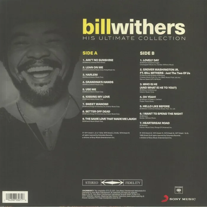 Back cover — Bill WITHERS — His Ultimate Collection