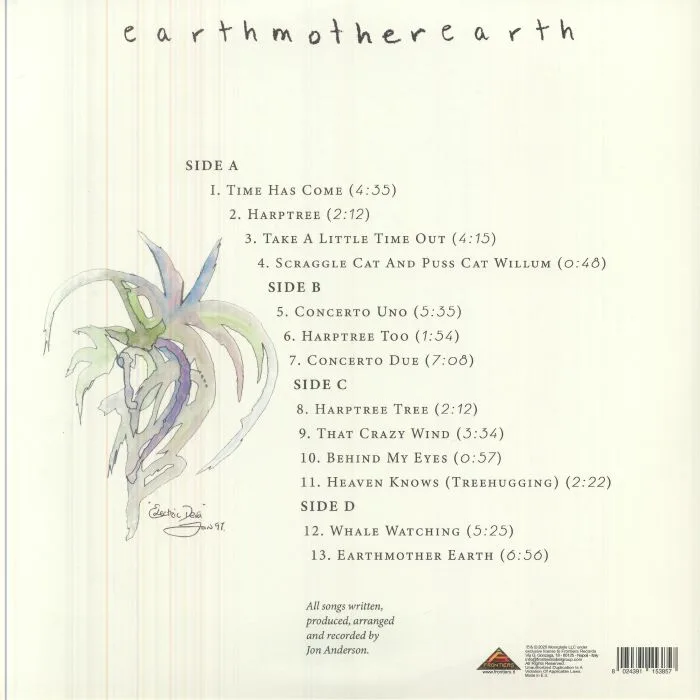 Back cover — Jon ANDERSON — Earthmotherearth (reissue)