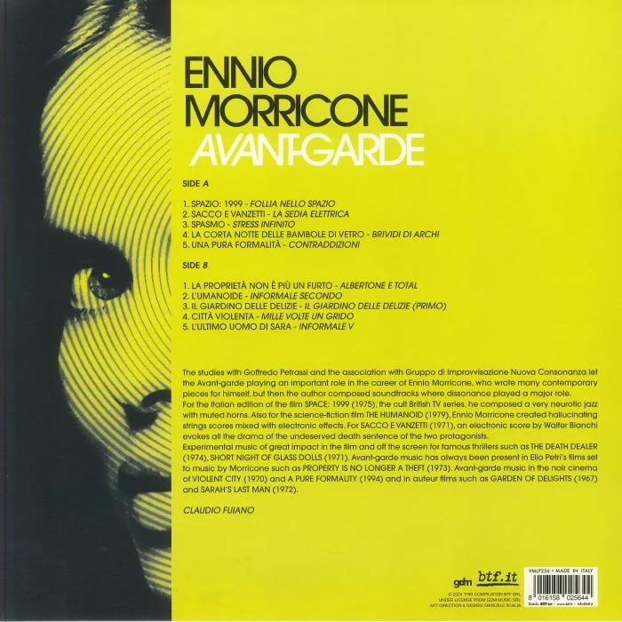 Back cover — Ennio MORRICONE — Avant Garde (Soundtrack)