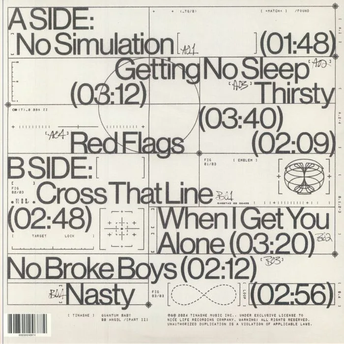 Back cover — TINASHE — Quantum Baby