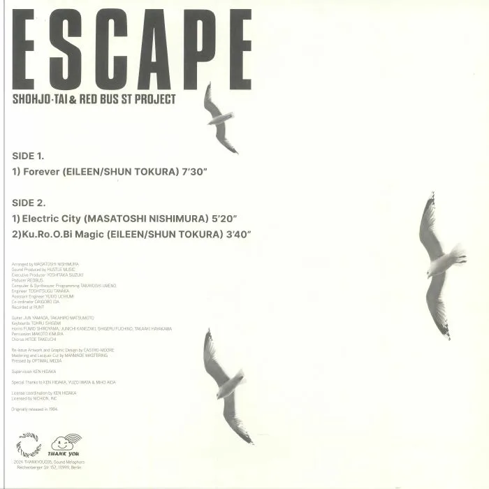 Back cover — SHOHJO TAI / RED BUS ST PROJECT — Escape (remastered)