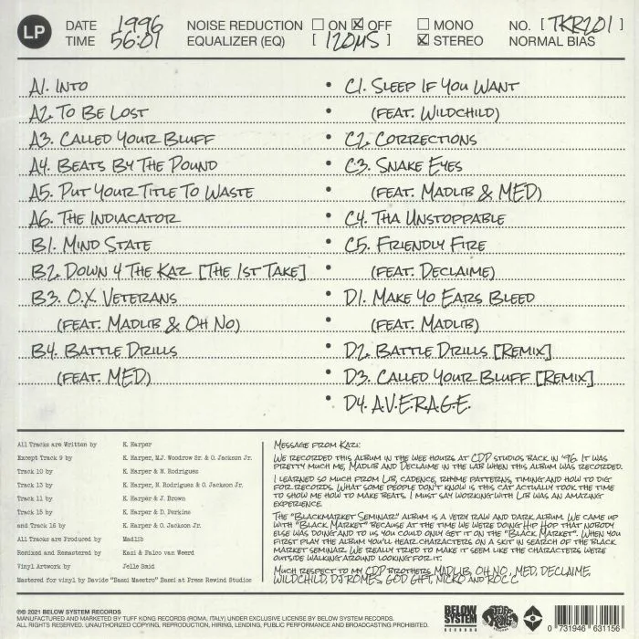 Back cover — KAZI / MADLIB — Blackmarket Seminar