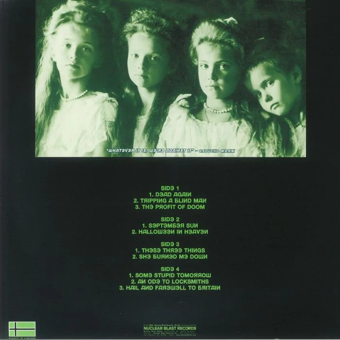 Обратная сторона обложки — TYPE O NEGATIVE — Dead Again (reissue)