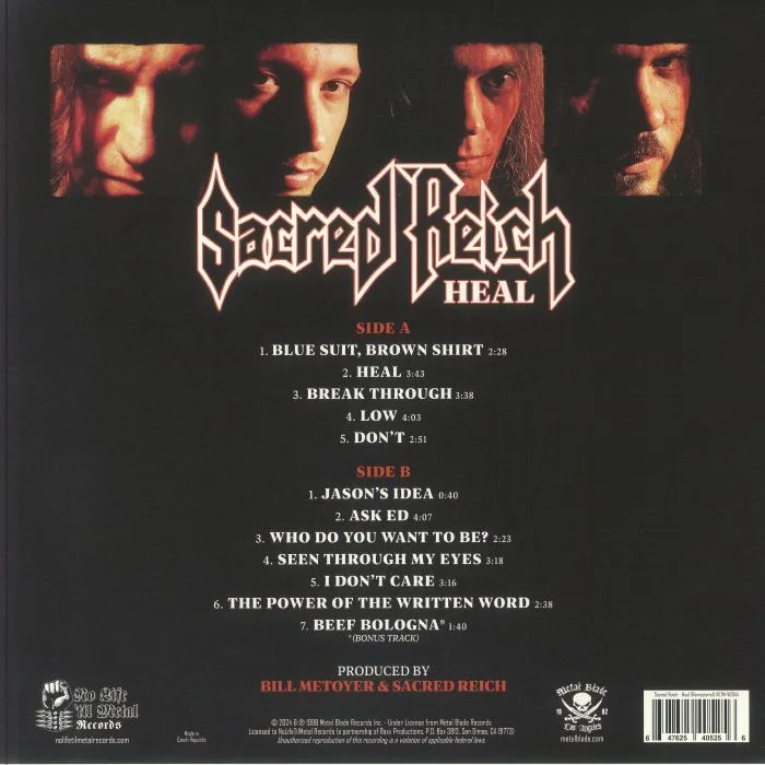 Обратная сторона обложки — SACRED REICH — Heal (reissue)
