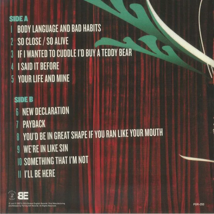 Обратная сторона обложки — JUST SURRENDER — We're In Like Sin (reissue)