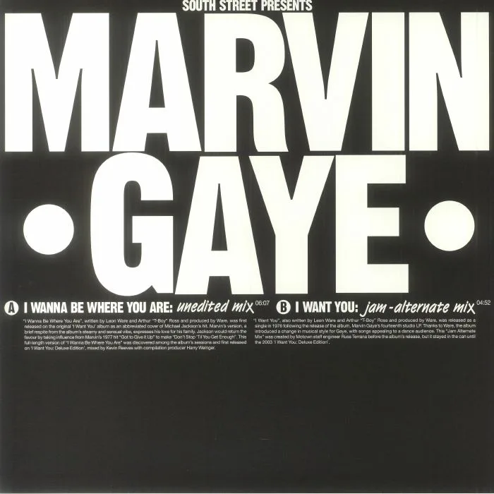 Лицевая сторона обложки — Marvin GAYE — I Wanna Be Where You Are