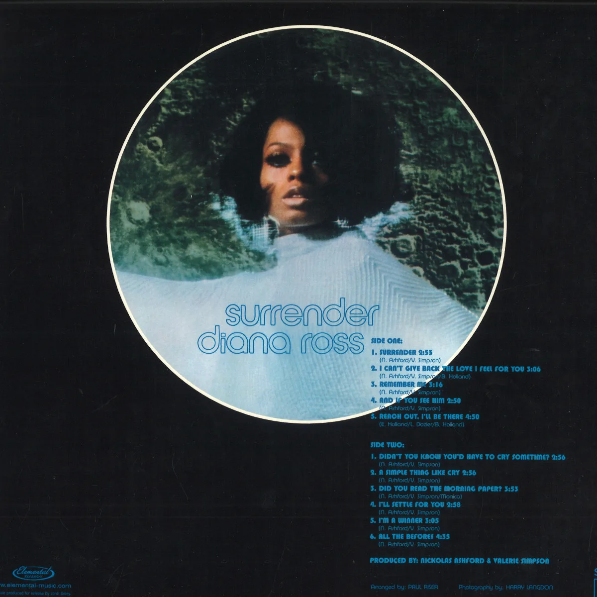 Обратная сторона обложки — Diana Ross — Surrender LP
