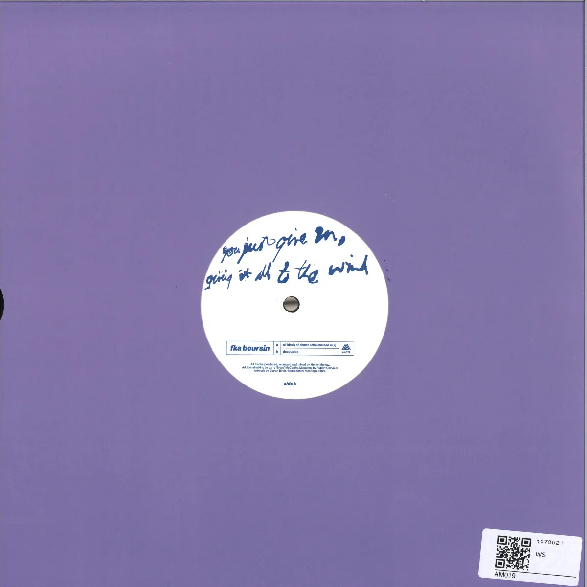 Back cover — Fka Boursin — you just give in, giving it all to the wind