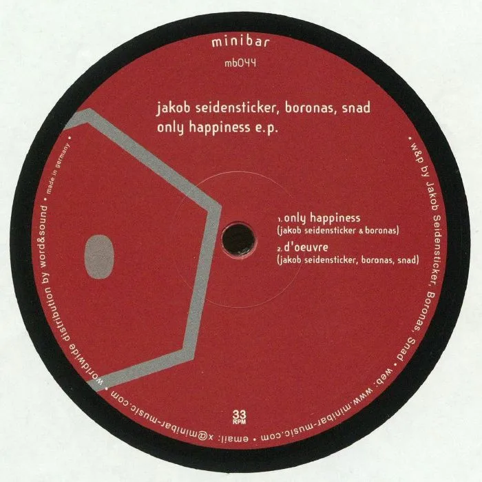 Front cover — Jakob SEIDENSTICKER / BORONAS / SNAD — Only Happiness EP