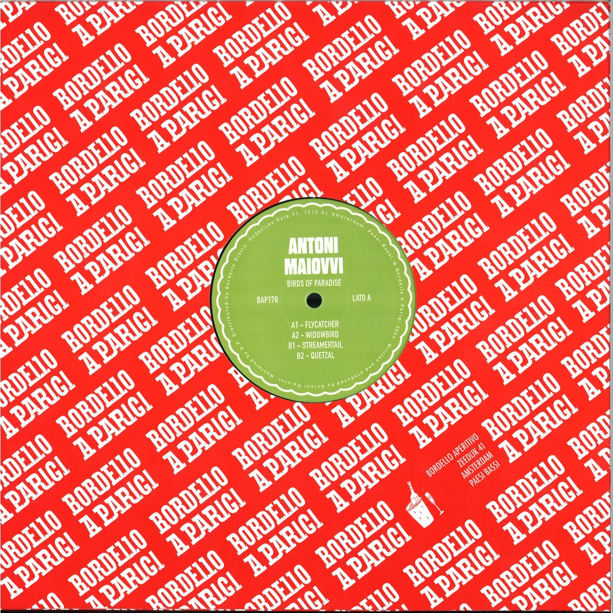Back cover — Antoni Maiovvi — BIRDS OF PARADISE EP