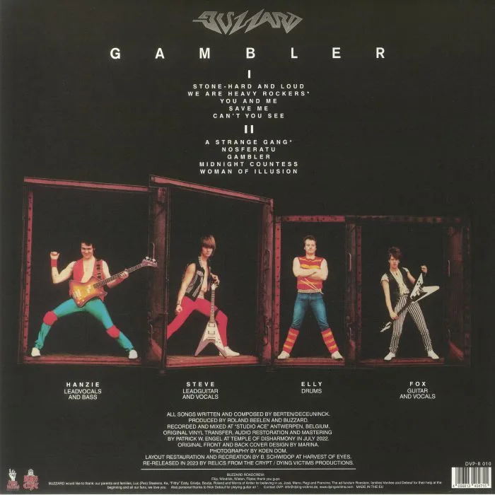 Back cover — BUZZARD — Gambler
