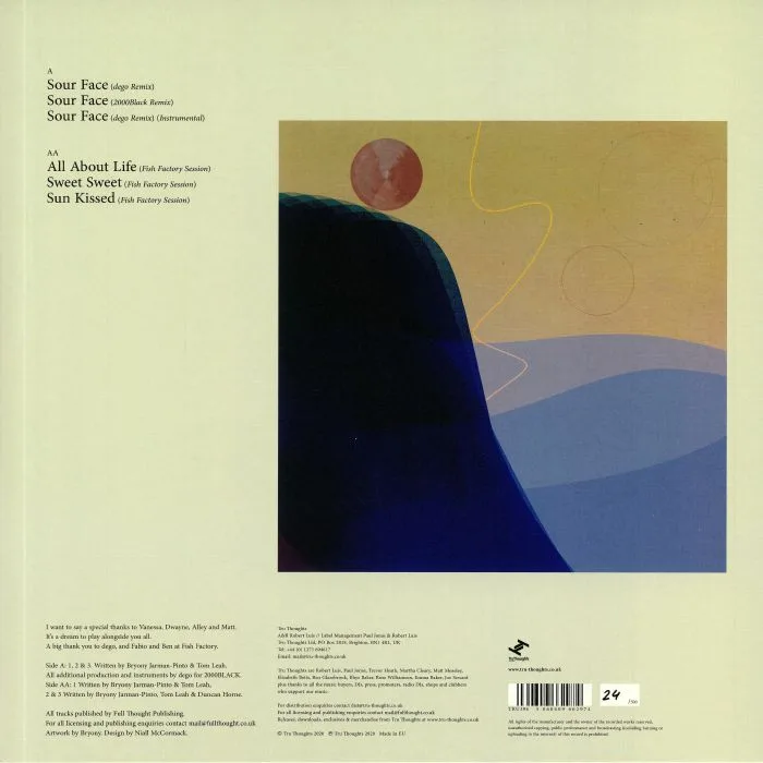 Back cover — Bryony JARMAN PINTO — Dego & 2000Black Remixes / Fish Factory Sessions