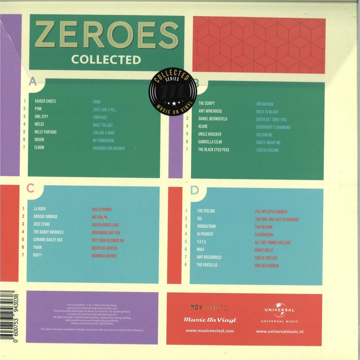 Обратная сторона обложки — Various — Zeroes Collected 2x12"