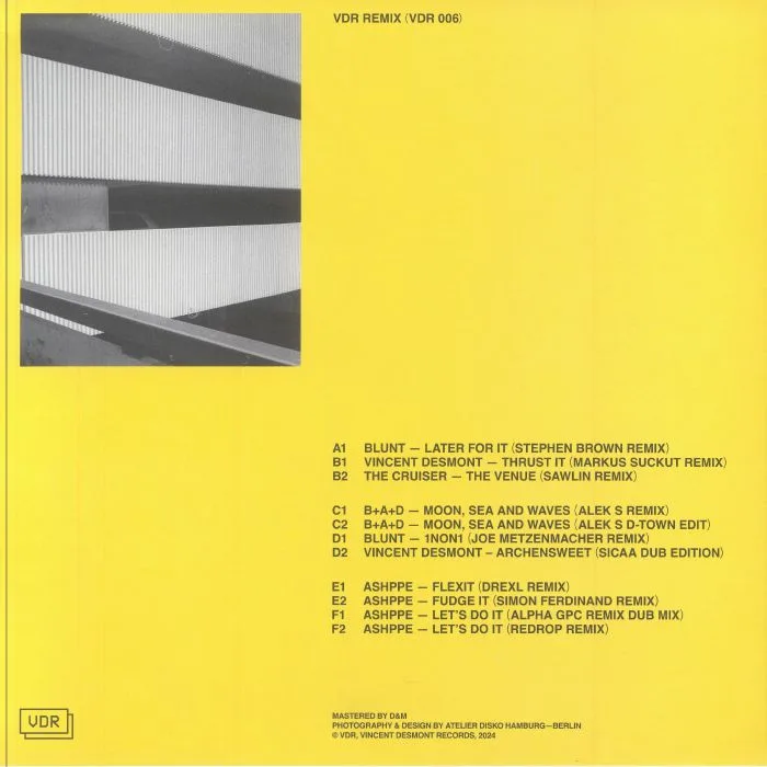 Back cover — Vincent DESMONT / VARIOUS — VDR (remixes)