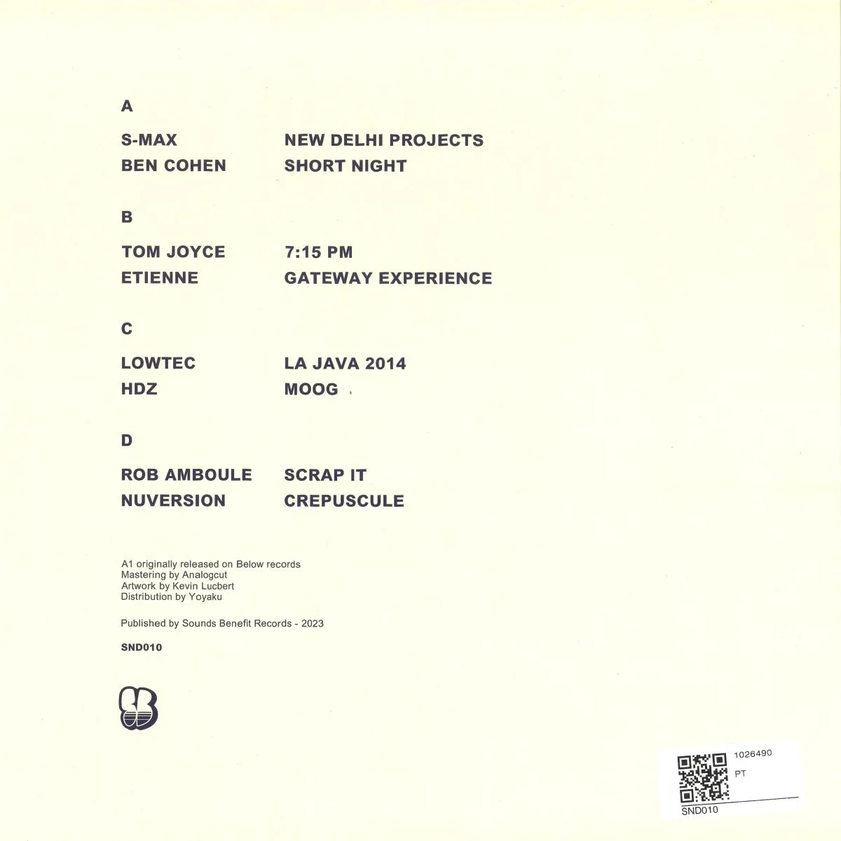 Back cover — Various — 7 years of Sounds Benefit 2x12"