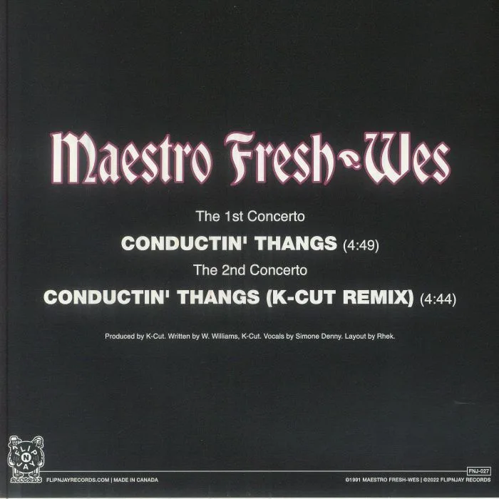 Back cover — MAESTRO FRESH WES — Conductin' Thangs (reissue)