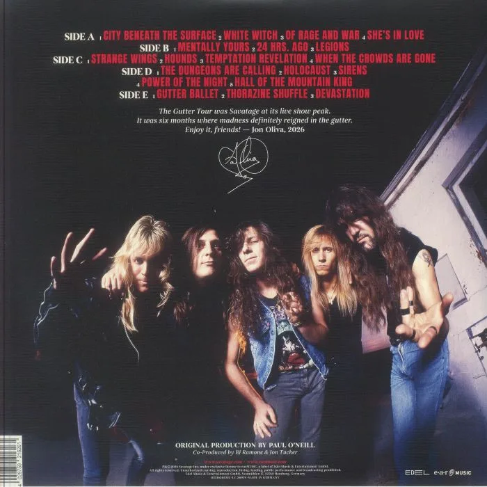 Обратная сторона обложки — SAVATAGE — Madness Reigns From The Gutter (1990) (remastered)