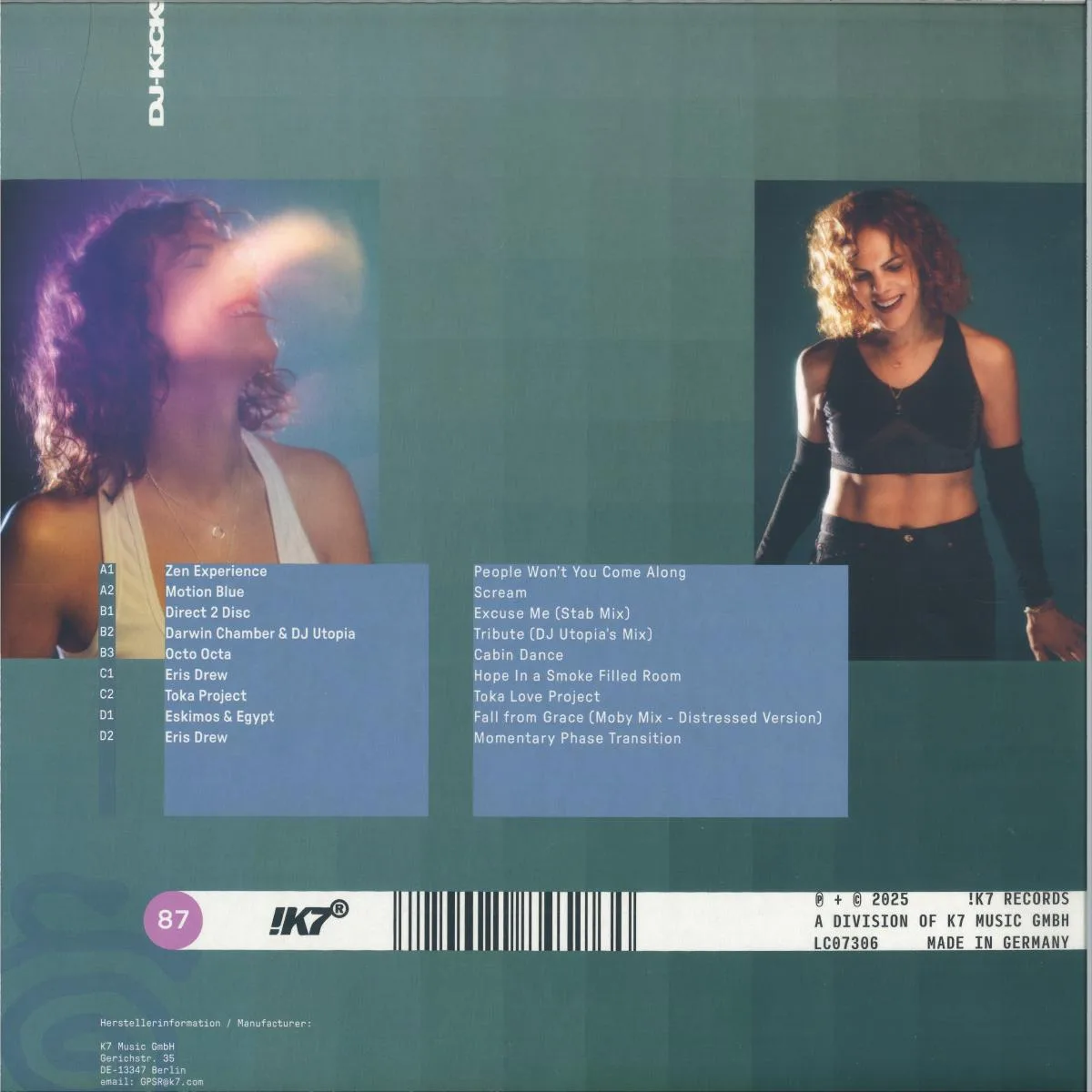 Back cover — ERIS DREW — DJ-KICKS LP 2x12"
