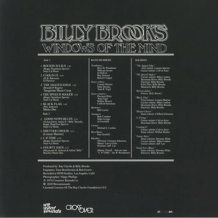 Обратная сторона обложки — Billy BROOKS — Windows Of The Mind