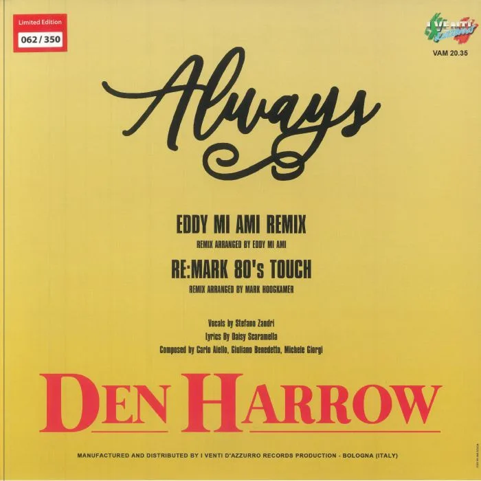 Back cover — Den HARROW — Always (remixes)