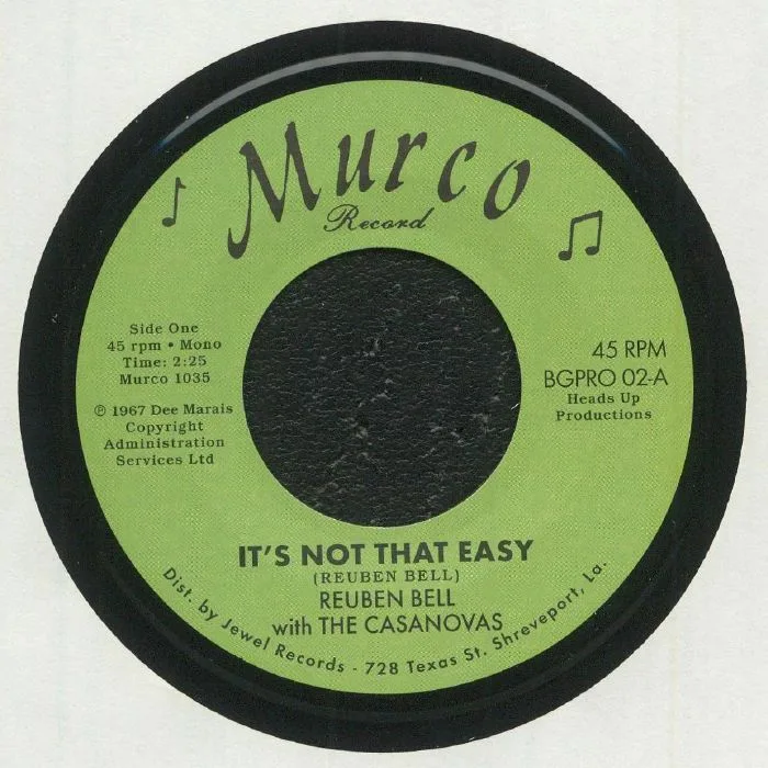 Rueben BELL / THE CASANOVAS — It's Not That Easy