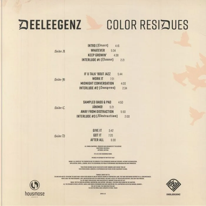 Обратная сторона обложки — Deeleegenz — Color Residues