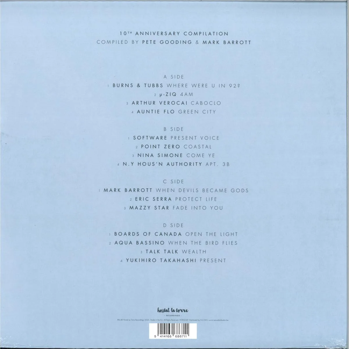 Back cover — Various — LA TORRE IBIZA - VOLUMEN CINCO LP 2x12"