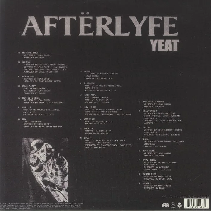 Back cover — YEAT — Afterlyfe