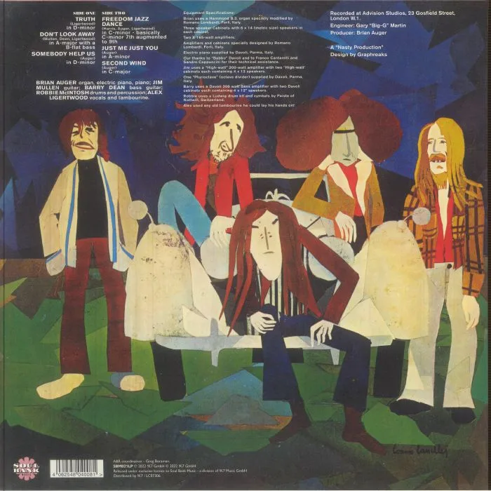 Back cover — BRIAN AUGER'S OBLIVION EXPRESS — Second Wind (reissue)