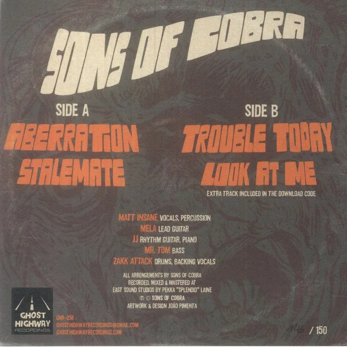 Back cover — SONS OF COBRA — Aberration