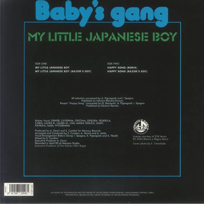 Back cover — BABY'S GANG — My Little Japanese Boy